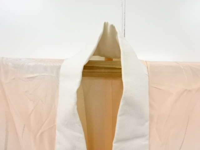  リサイクル　立涌に花薬玉模様織り出し単衣長襦袢